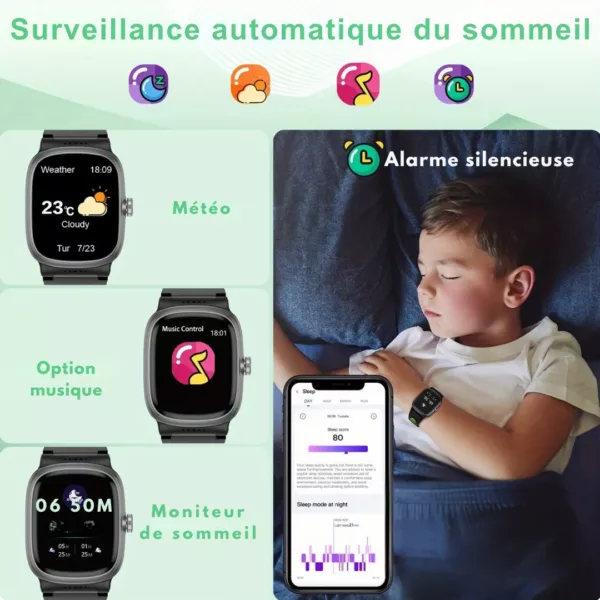 Montre enfant étanche tactile éducative – Apprentissage ludique, résistante à l'eau, écran interactif intelligent – Image 5