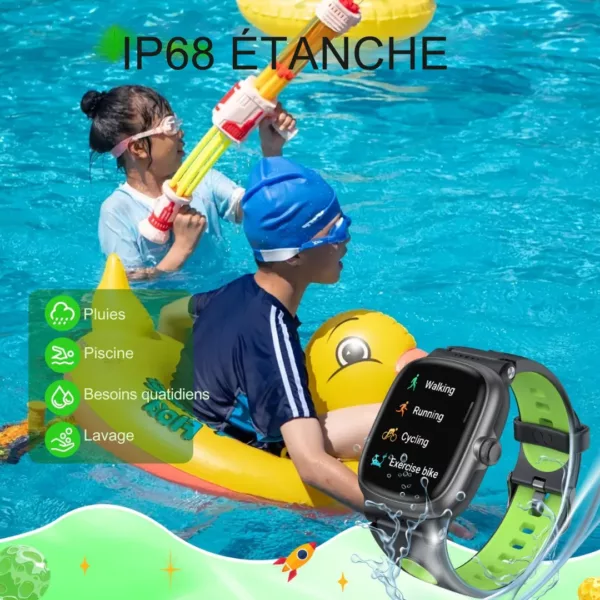 Montre enfant étanche tactile éducative – Apprentissage ludique, résistante à l'eau, écran interactif intelligent – Image 2