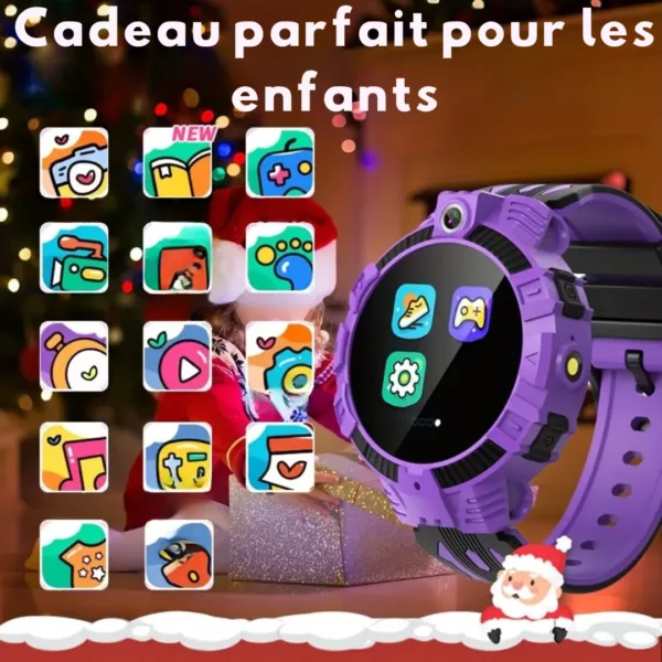 Montre enfant multifonction écran tactile – GPS, appel SOS, jeux éducatifs, sécurité et fun au poignet – Image 2