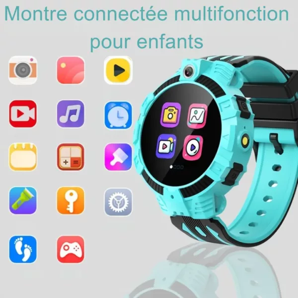 Montre enfant multifonction écran tactile – GPS, appel SOS, jeux éducatifs, sécurité et fun au poignet – Image 4