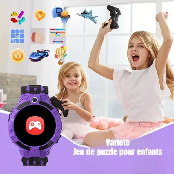 Montre enfant multifonction écran tactile – GPS, appel SOS, jeux éducatifs, sécurité et fun au poignet – Image 5