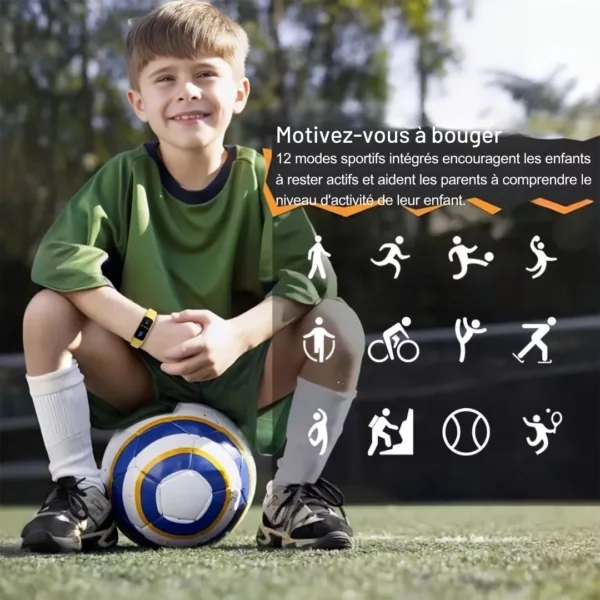 Montre fitness enfant étanche AMOLED – Suivi d’activité ludique, écran HD, motivation au sport dès le jeune âge – Image 7