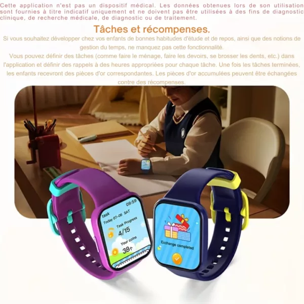 Montre intelligente enfant suivi activité – GPS, appels, sécurité et motivation sport au quotidien – Image 6