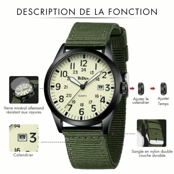 Montre militaire américaine quartz sport – Ultra résistante, design tactique, idéale aventure et plein air – Image 2