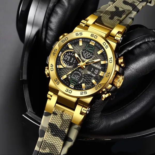 Montre militaire camouflage chrono renforcée – Ultra résistante, design tactique, idéale aventure et outdoor – Image 7
