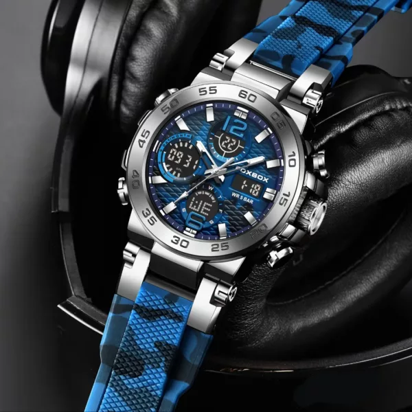 Montre militaire camouflage chrono renforcée – Ultra résistante, design tactique, idéale aventure et outdoor – Image 8