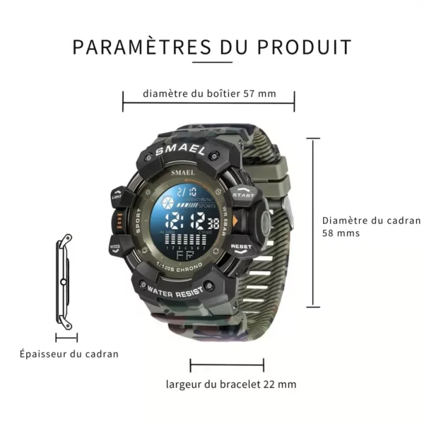 Montre militaire camouflage sport extrême – Image 3