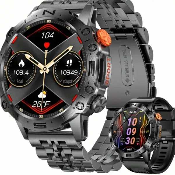 Montre militaire connectée acier amoled – Ultra résistante, écran HD AMOLED, idéale sport & outdoor – Image 4