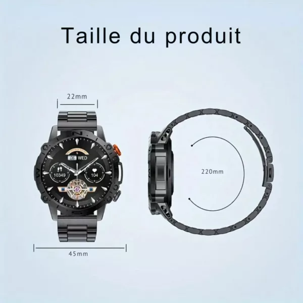 Montre militaire connectée acier amoled – Ultra résistante, écran HD AMOLED, idéale sport & outdoor – Image 6