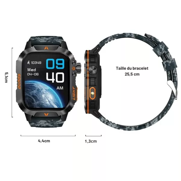 Montre militaire connectée camouflage tactique – Image 3