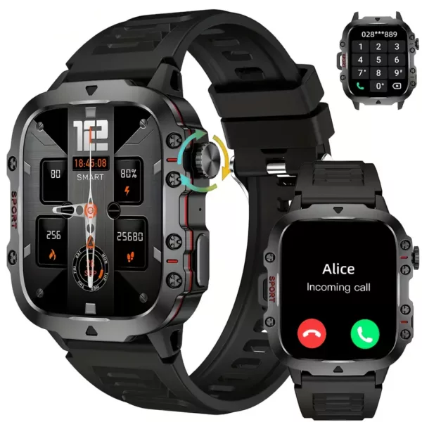 Montre militaire connectée écran large – Ultra résistante, GPS intégré, idéale sports extrêmes et aventures outdoor