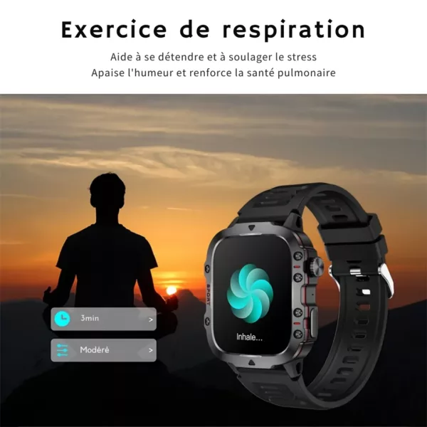 Montre militaire connectée écran large – Ultra résistante, GPS intégré, idéale sports extrêmes et aventures outdoor – Image 2