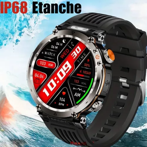 Montre militaire connectée lampe intégrée