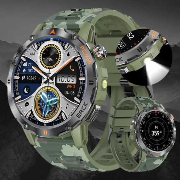 Montre militaire connectée outdoor homme – Ultra résistante, GPS, étanche, idéale sport et aventure