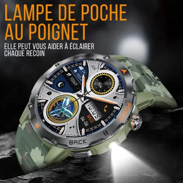 Montre militaire connectée outdoor homme – Ultra résistante, GPS, étanche, idéale sport et aventure – Image 2