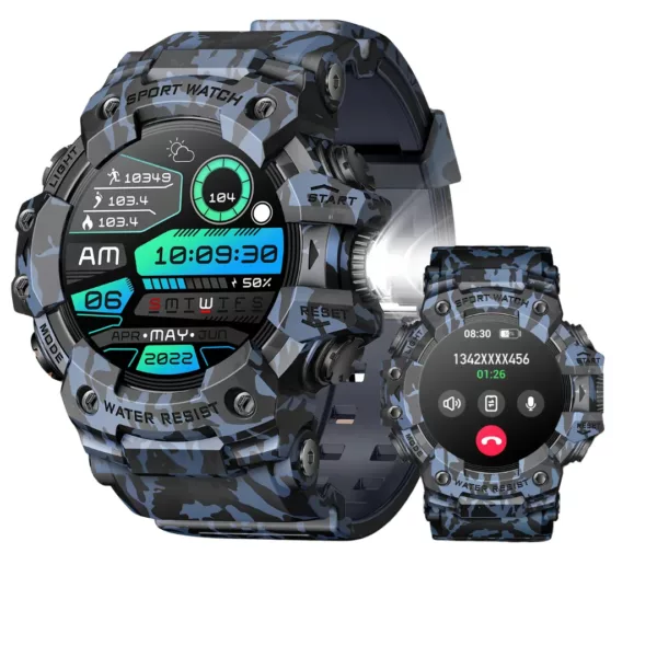 Montre militaire connectée sport LED – Résistante, étanche, cardio intégré, idéale entraînement intensif – Image 11