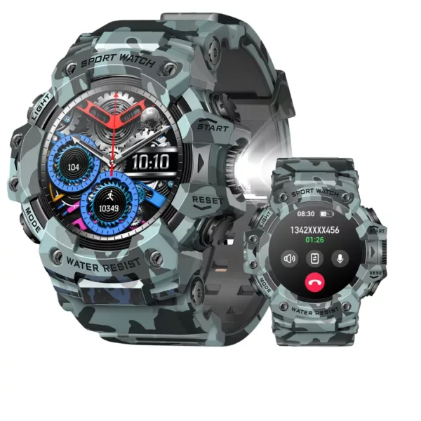 Montre militaire connectée sport LED – Résistante, étanche, cardio intégré, idéale entraînement intensif – Image 14