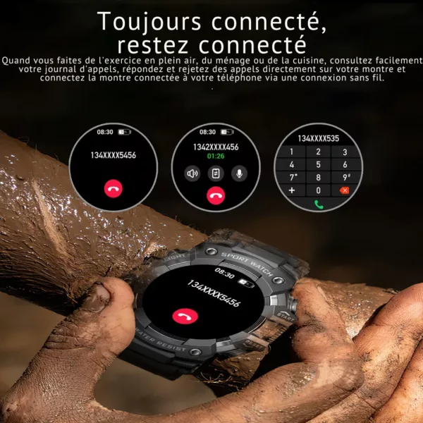 Montre militaire connectée sport LED – Résistante, étanche, cardio intégré, idéale entraînement intensif – Image 2