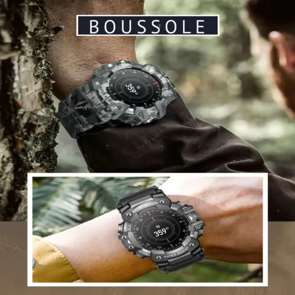 Montre militaire connectée sport LED – Résistante, étanche, cardio intégré, idéale entraînement intensif – Image 4
