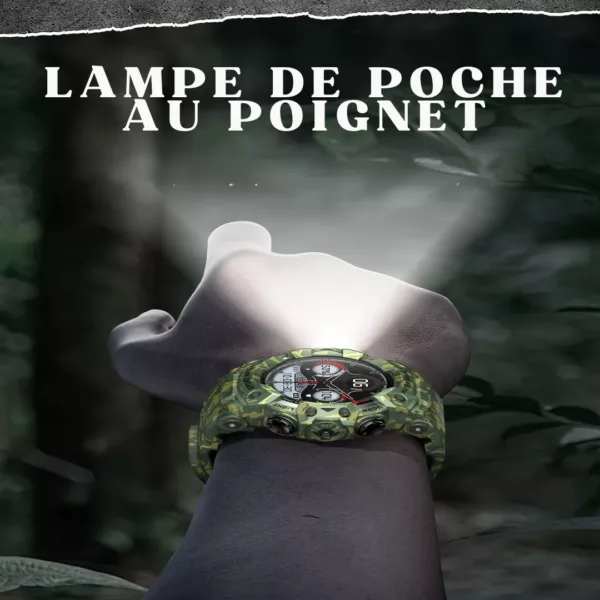 Montre militaire connectée sport LED – Résistante, étanche, cardio intégré, idéale entraînement intensif – Image 5