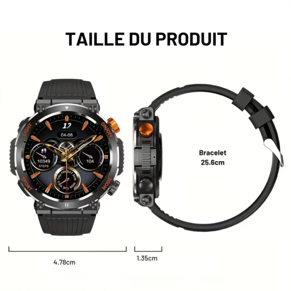 Montre militaire connectée sport durable – Ultra-résistante, GPS intégré, idéale entraînement intensif et outdoor – Image 3