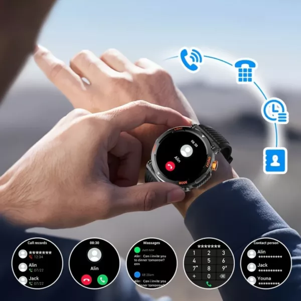 Montre militaire connectée sport durable – Ultra-résistante, GPS intégré, idéale entraînement intensif et outdoor – Image 4