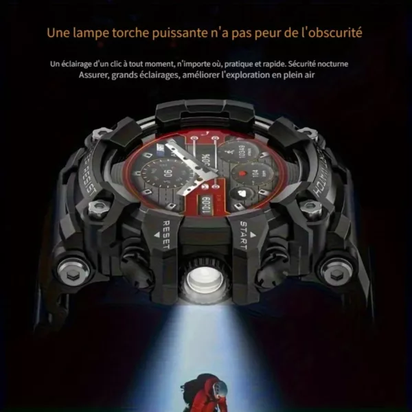 Montre militaire connectée sport multifonction – Ultra résistante, cardio, GPS, idéale entraînements intensifs – Image 7