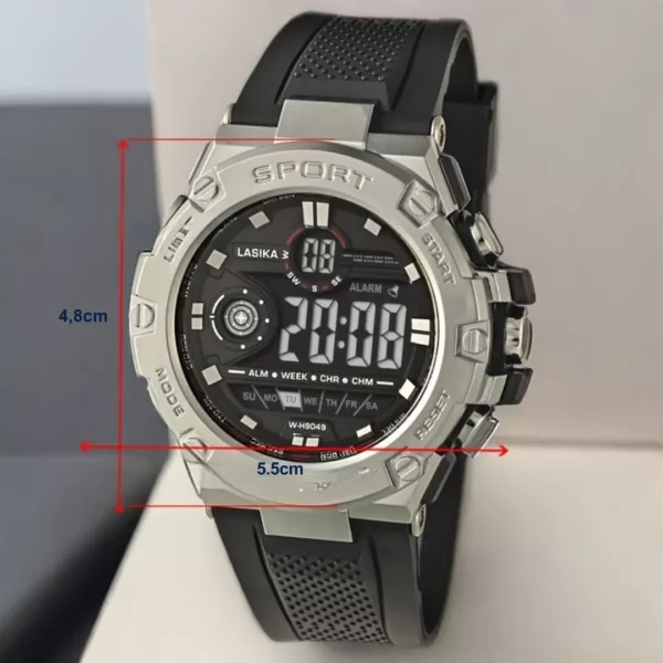 Montre militaire digitale sport étanche – Ultra résistante, idéale plein air et survie – Affichage LED clair – Image 3
