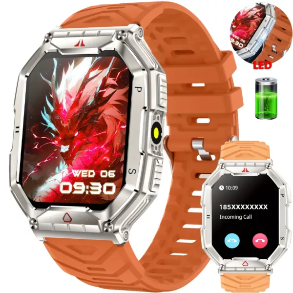 Montre militaire gps connectée 2.1 pouces – Ultra résistante, étanche, suivi santé & localisation précise – Image 9
