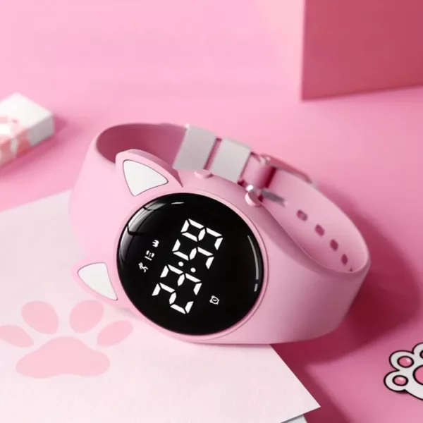 Montre numérique enfant oreilles chat – Apprentissage de l’heure ludique et design mignon pour filles et garçons – Image 2
