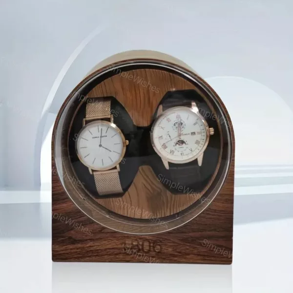 Remontoir bois montre 2 slots USB – Écrin élégant pour montres automatiques – Préserve précision & style au quotidien – Image 3