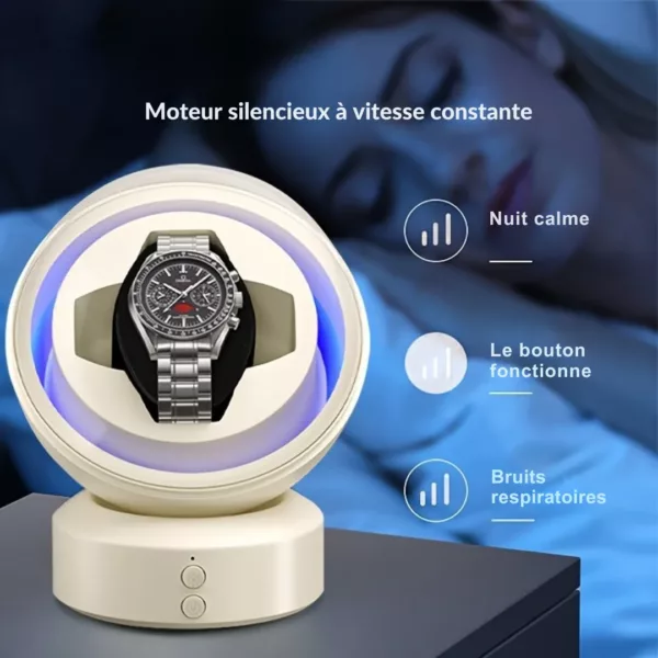 Remontoir montre LED arrondi compact – Boîtier design luxe, remontage automatique silencieux, idéal collectionneurs – Image 2