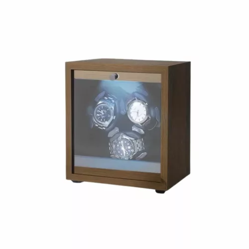 Remontoir montre bois 3 emplacements – Écrin élégant et silencieux pour montres automatiques haut de gamme