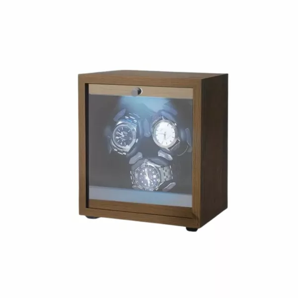 Remontoir montre bois 3 emplacements – Écrin élégant et silencieux pour montres automatiques haut de gamme