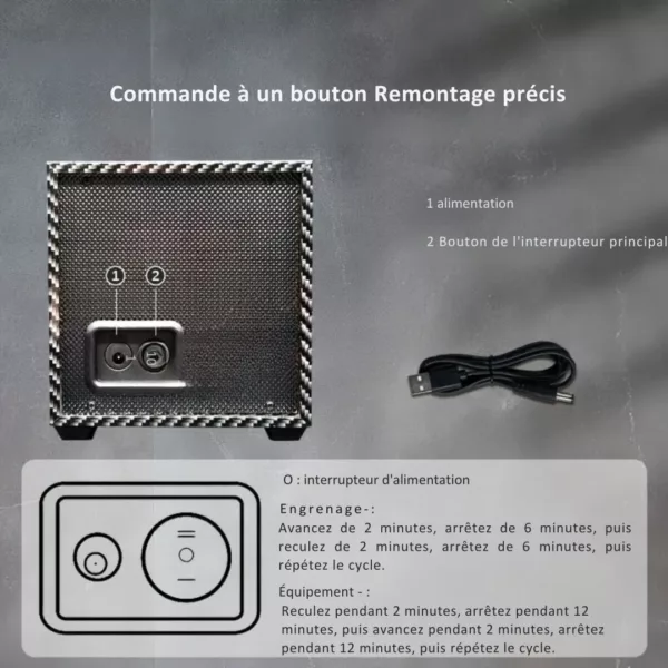 Remontoir montre design carbone compact – Image 4