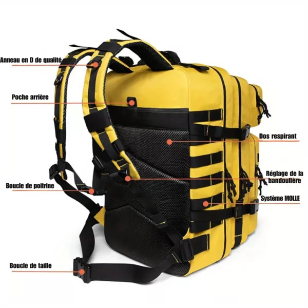 Sac à dos militaire crossfit trekking – Ultra résistant, grande capacité, idéal sport intensif et randonnées extrêmes – Image 5