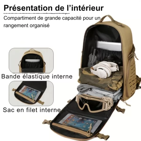 Sac à dos militaire respirant voyage – Ultra résistant et confortable pour randonnées et aventures extrêmes – Image 4