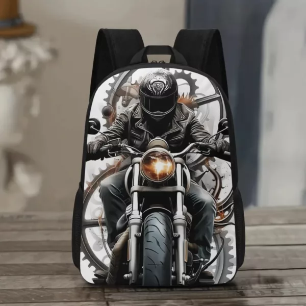 Sac à dos moto imprimé biker – Image 2