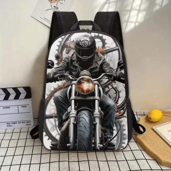 Sac à dos moto imprimé biker – Image 7