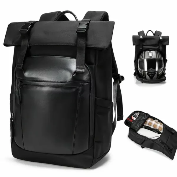 Sac à dos moto roll-top étanche – Image 2