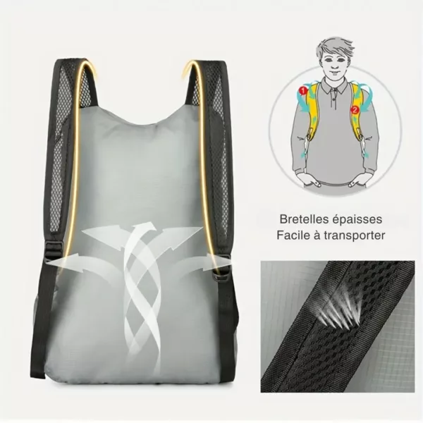 Sac à dos randonnée homme pliable urbain – Image 4