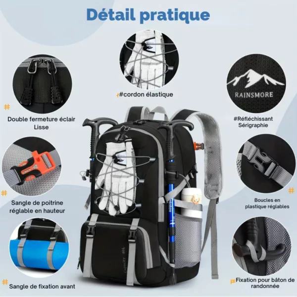 Sac à dos randonnée homme trekking intensif – Image 7