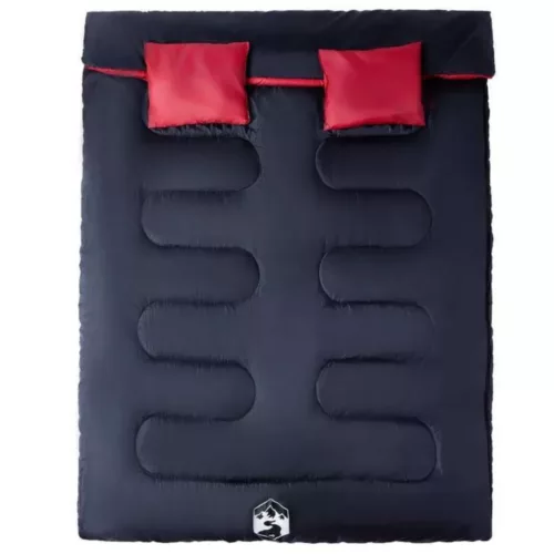 Sac de couchage double avec oreillers fixés