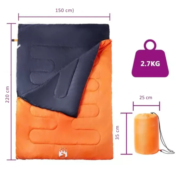 Sac de couchage double avec oreillers – Image 3