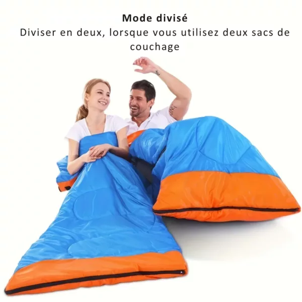 Sac de couchage double épais transportable – Image 2