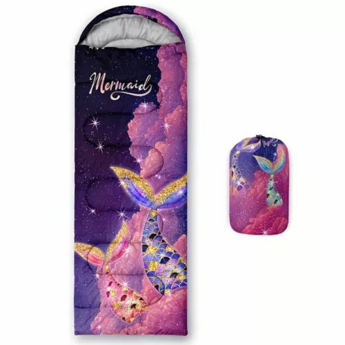 Sac de couchage enfant motif sirène – Douillet et féerique pour des nuits magiques et confortables