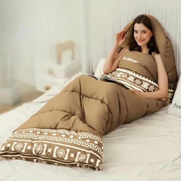 Sac de couchage hiver double usage – Ultra chaud, 2 en 1 couverture et sac, idéal camping par temps froid – Image 4