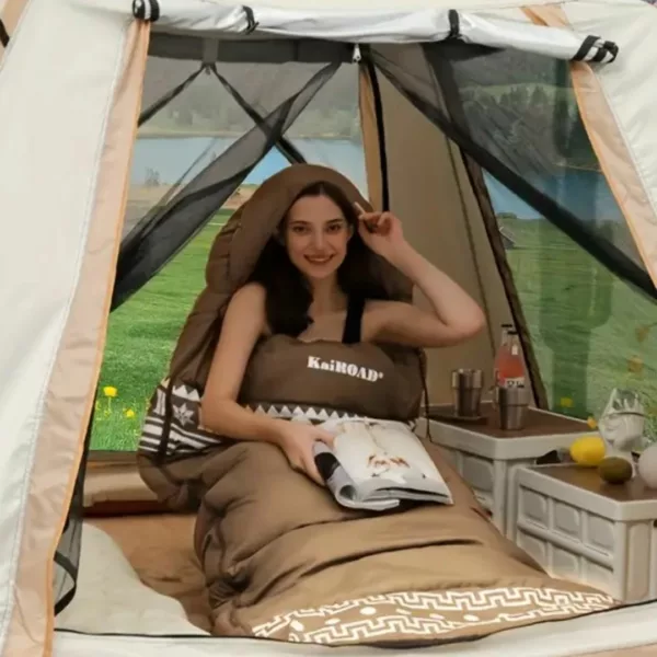 Sac de couchage hiver double usage – Ultra chaud, 2 en 1 couverture et sac, idéal camping par temps froid – Image 7