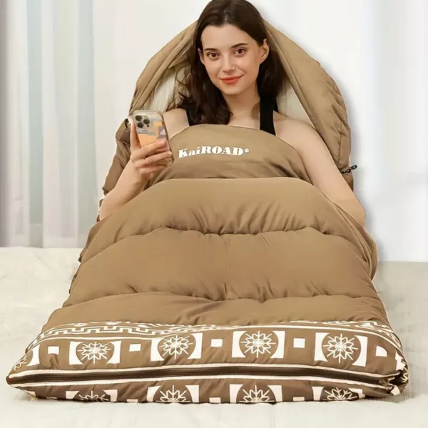 Sac de couchage hiver double usage – Ultra chaud, 2 en 1 couverture et sac, idéal camping par temps froid – Image 6