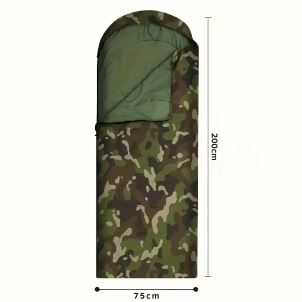 Sac de couchage trekking camouflage – Chaud, léger et compact pour bivouac nature extrême – Image 3